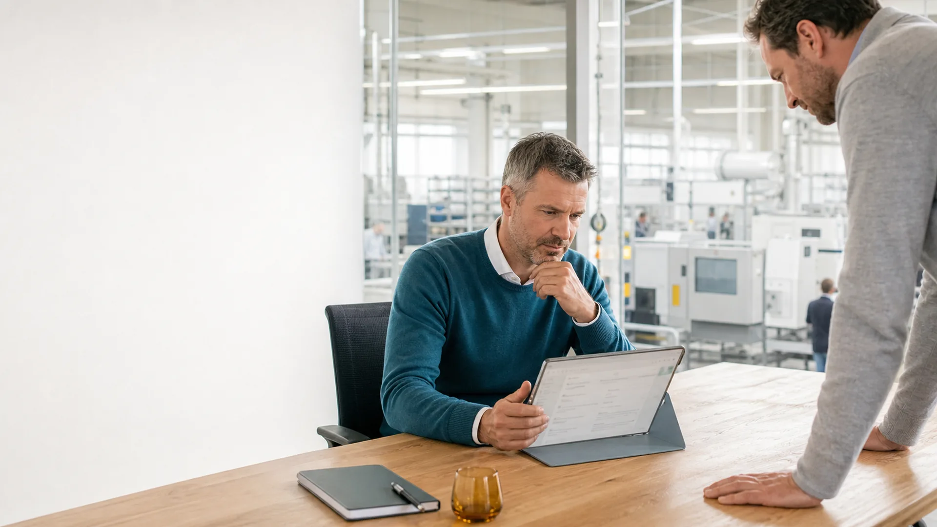 Operations manager reviewing an automated approval request